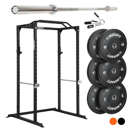 Mirafit M100 Power Rack With Barbell & Weight Set