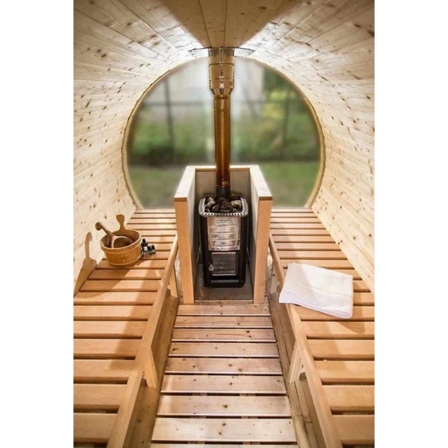 6-8 Person Barrel Sauna200 with Changing Room (4.1 Metres)