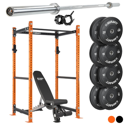 Mirafit M3 Power Rack With Barbell & Weight Sets